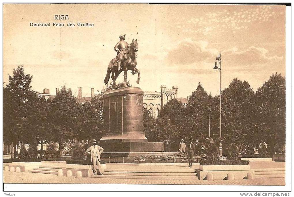 Let086/ Riga,  Denkmal VonZar Peter 1917 (Feldpost) - Lettland