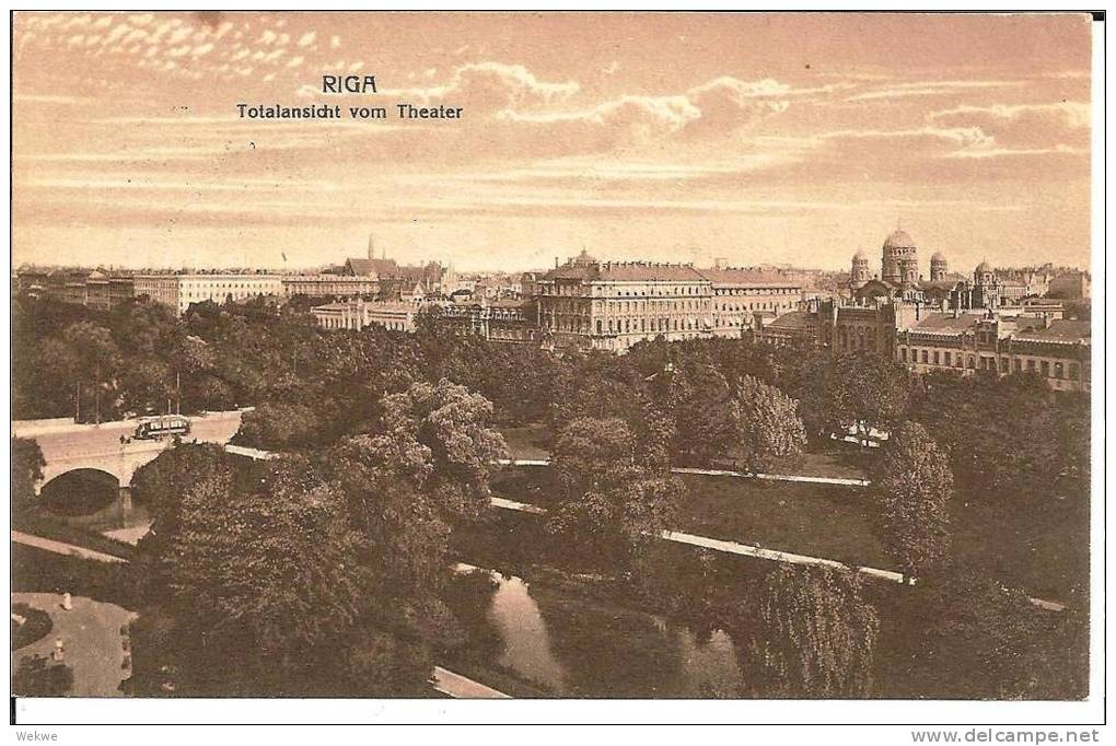 Let087/ Riga,  Vom Theater Her Gesehen 1917 (Feldpost) - Lettonie