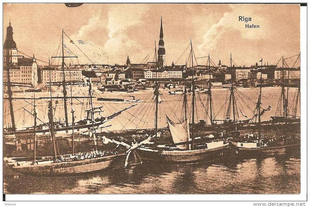 Let090/ Riga, Hafen 1918 (Feldpost) - Lettonie