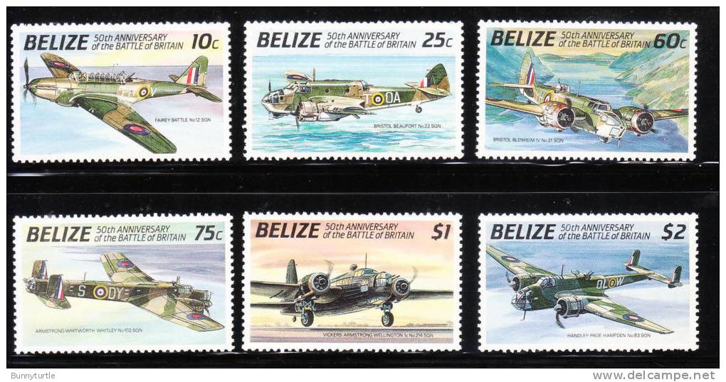 Belize 1990 Battle Of Britain 50th Anniversary Aircraft MNH - Belize (1973-...)