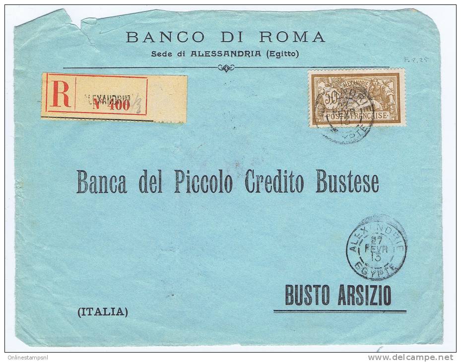 France Alexandrie , R  Lettre  A Busto-Arsizio Italy, Only Front Of Cover!! - Storia Postale