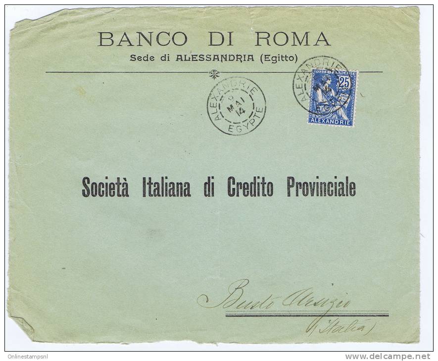 France Alexandrie , R  Lettre  A Busto-Arsizio Italy, Only Front Of Cover!! - Lettres & Documents