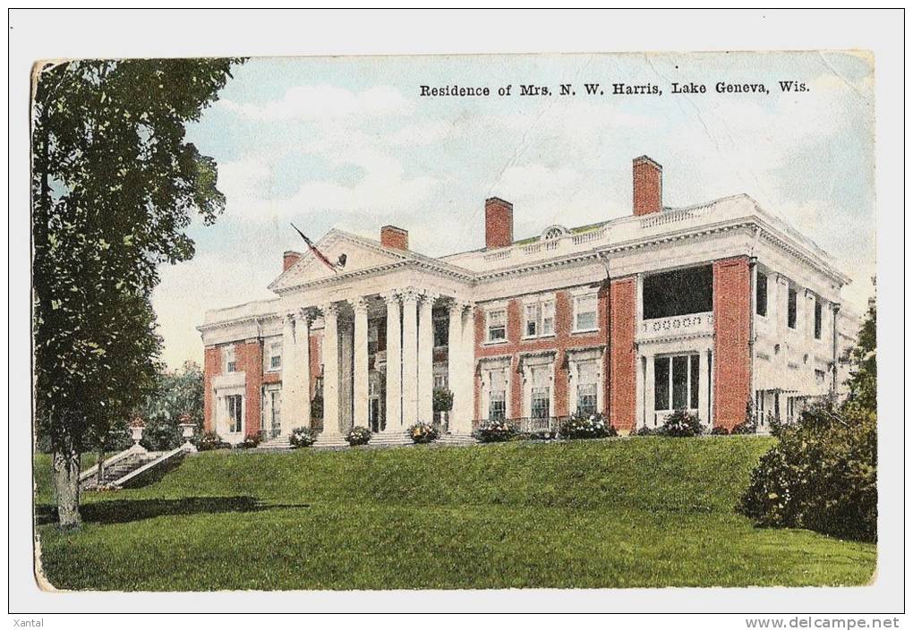 Chicago - Lake Geneva - Wis - Residence Of Mrs. N. W. Harris -  Back Is Written - Autres & Non Classés