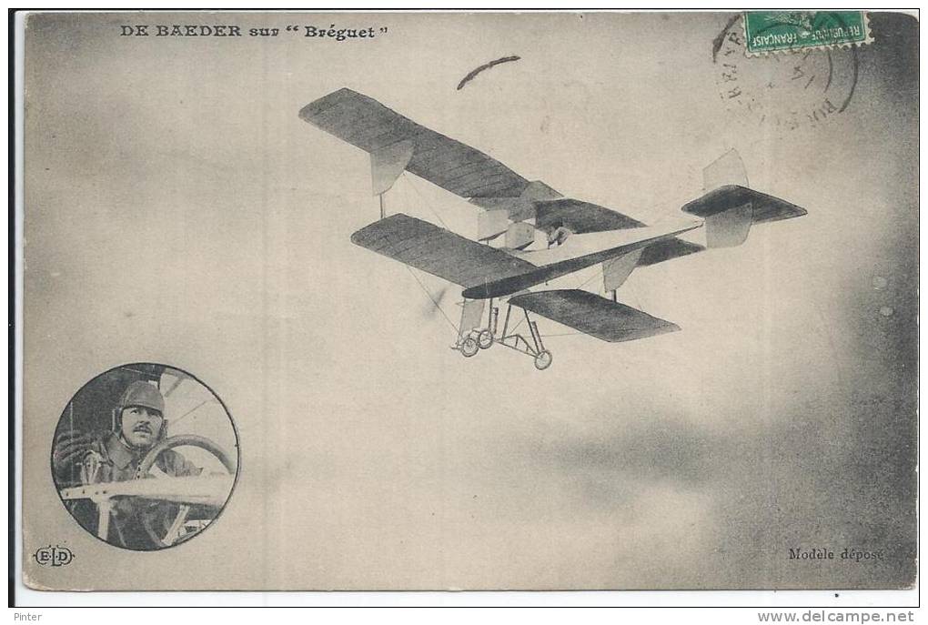 AVIATEUR DE BAEDER Sur "Bréguet" - Aviateurs