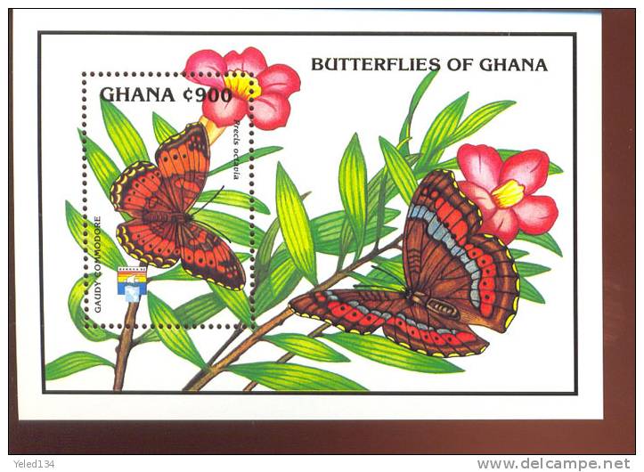 GHANA  1451 ;MINT NEVER HINGED SOUVENIR SHEET OF BUTTERFLIES - Schmetterlinge