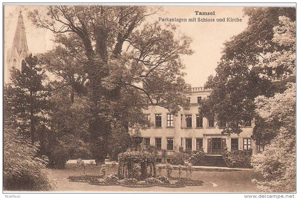 Tamsel Parkanlagen Mit Schloss Und Kirche Palac D&#261;broszyn Gorzow Witnica 3.8.1921 Gelaufen - Neumark
