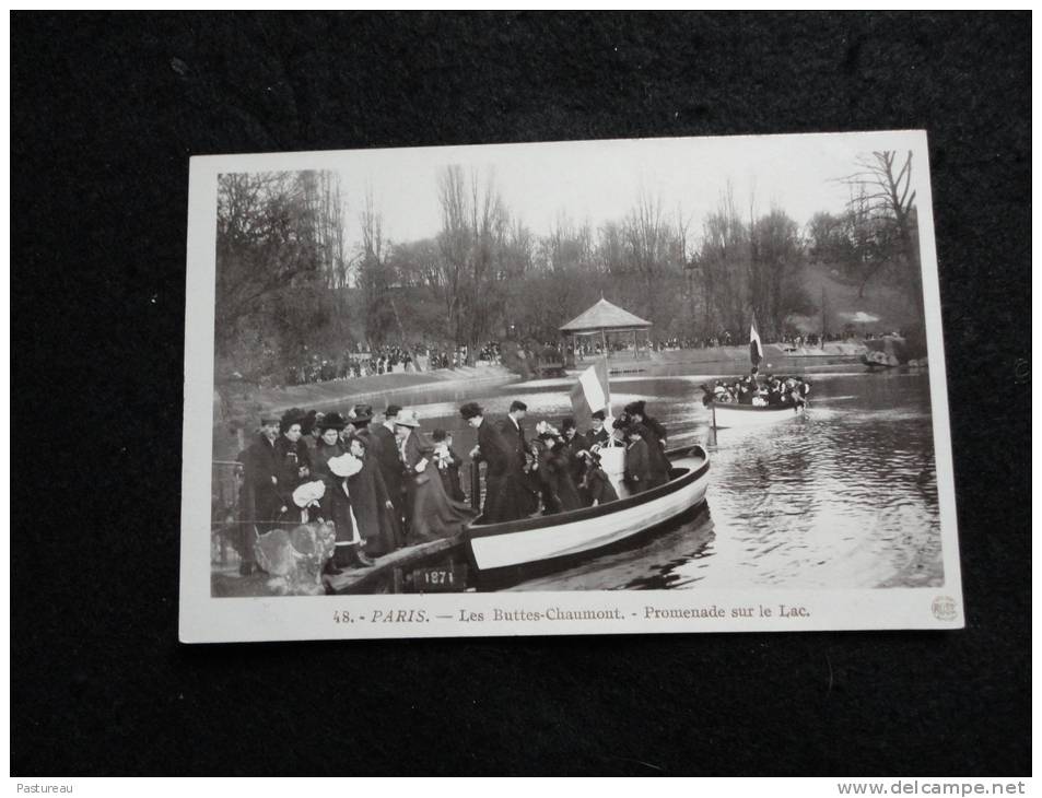 Paris XIX Arrondissement .Buttes - Chaumont. Promenade Sur Le Lac. Carte Photo. - Arrondissement: 19