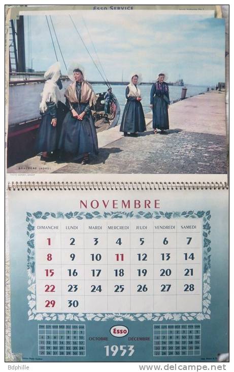 Calendrier Esso Service 1953 Garage Pierre Jouve RN 7 Sorgues (84) - Grand Format : 1941-60