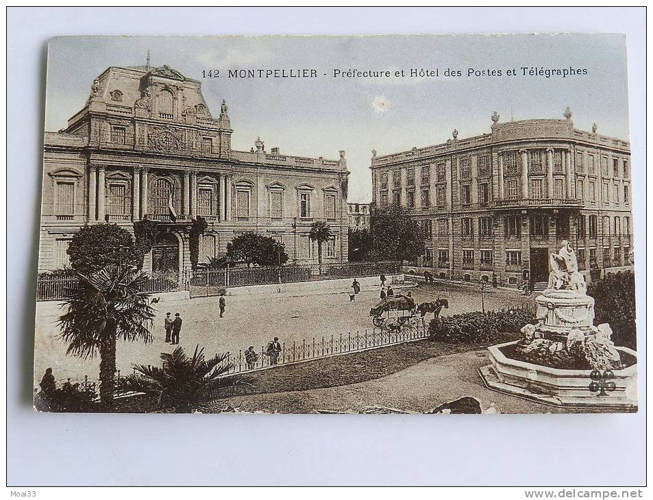 Carte Postale Ancienne : MONTPELLIER : Prefeture Et Hotel Des Postes , Animé - Montpellier