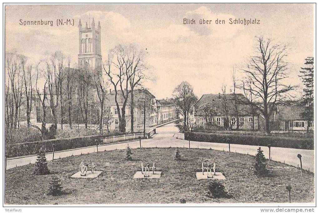 Sonnenburg Neumark Blick über Den Schloßplatz Slonsk Sulecin Lebus 6.5.1915 FeldPost - Neumark