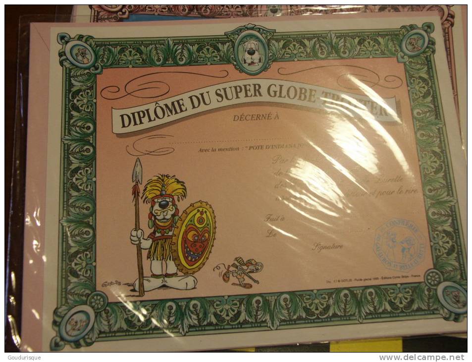 GAI-LURON DIPLOME  GAI-LURON DIPLOME DU SUPER GLOBE TROTTEUR  GOTLIB - Gai-Luron