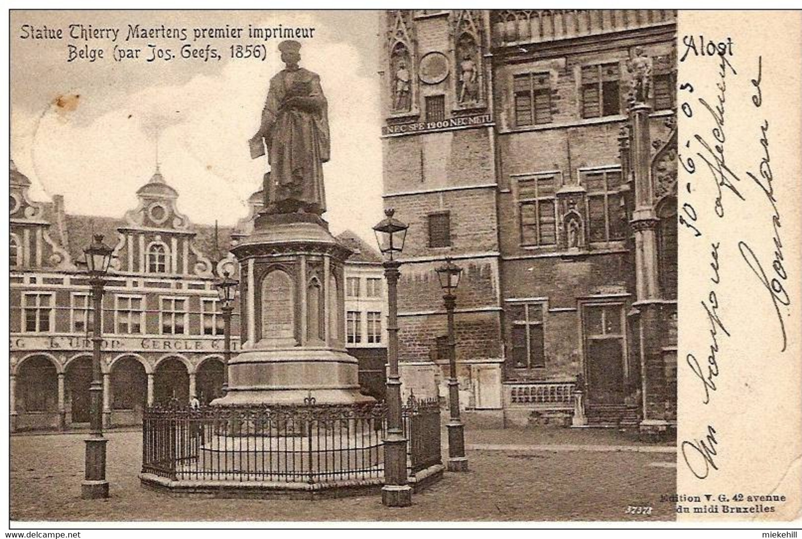 AALST-ALOST STATUE DE THIERRY MAERTENS PREMIER IMPRIMEUR BELGE-imprimerie-drukkerij-druckerei - Aalst