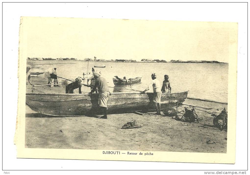 DJIBOUTI - RETOUR DE PECHE - Opaca -ANIMATA - NON VIAGGIATA  (col954) - Somalia