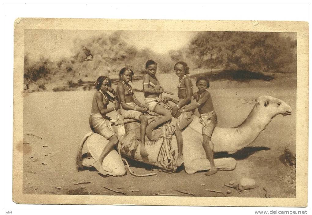 BARENTU' - RAGAZZE CUNAME - INDIGENI -COLONIE -  VIAGGIATA - BOLLO ASPORTATO (col952) - Eritrea