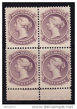 Two Cents  Sc 9 MNH  (Gum Disturbance)  Block Of 4 - Nuovi