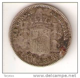 MONEDA DE PLATA DE 1 PTA DE ALFONSO XIII DEL AÑO 1901 (5 GRAMOS) SILVER - Premières Frappes