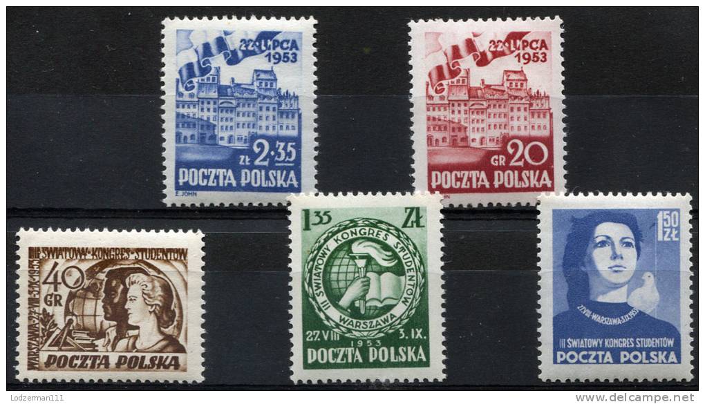 POLAND 1953 - Mi.809-813 Two Compl. Sets MNH (postfrisch) Perfect (all VF) - Nuovi