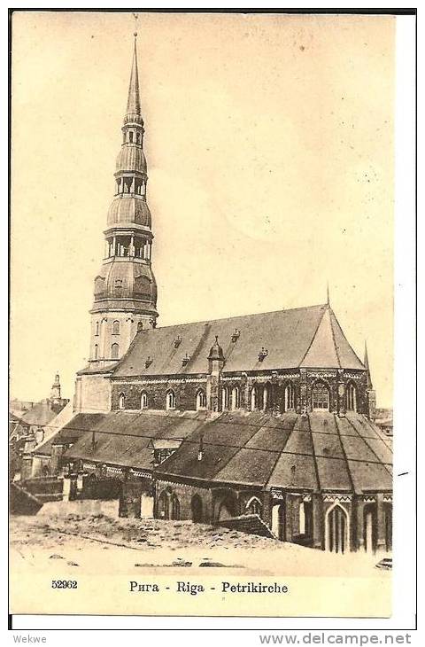 Let093/ Riga, Petrikirche 1918 (Feldpost) - Lettland