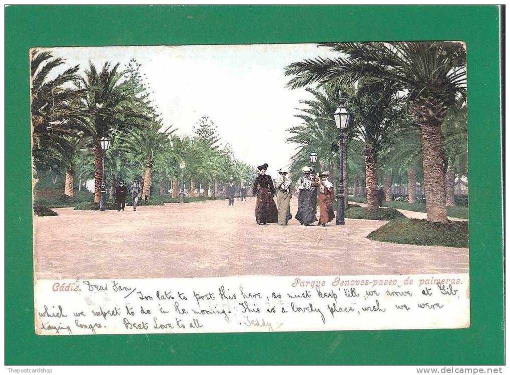 RELISTED ESPANA CADIZ PARQUE GENOVES-PASEO DE PALMERAS 2683 DOS NON DIVISE DESDE GIBRALTAR STAMP MORE CADIZ LISTED - Cádiz