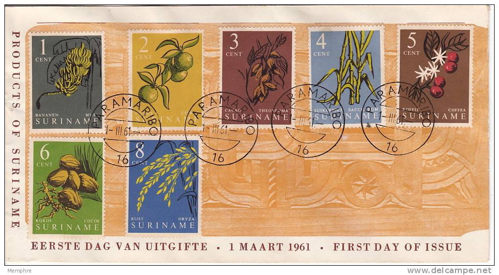 1961  Vruchten    FDC  Zonder Adres   Fruits, - Suriname ... - 1975