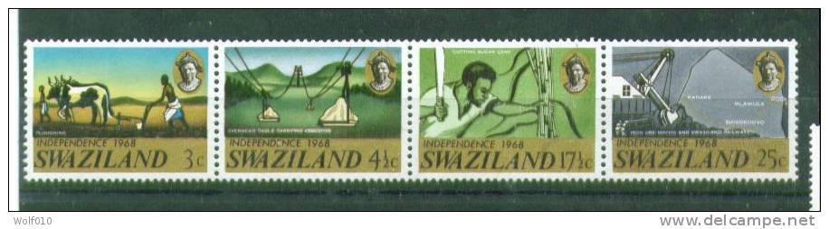 Swaziland. Independence. MNH Folded Strip Of 4. SCV = 4.00 - Swaziland (1968-...)