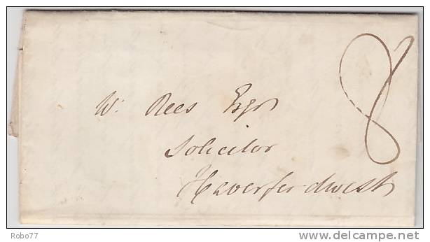 1839 USA Letter Sent To Haverfordwest.  (L07005) - …-1845 Prefilatelia