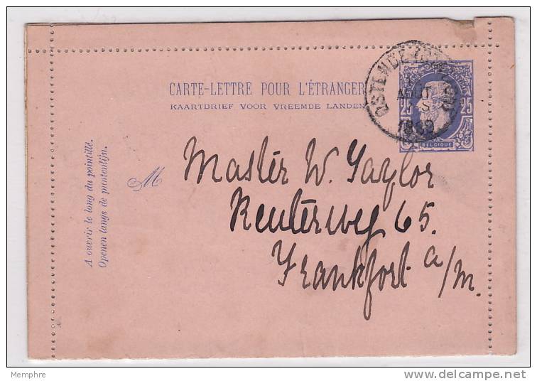 1889  Carte-lettre Pour L'Allemagne  Mi Nr K-2 - Letter-Cards