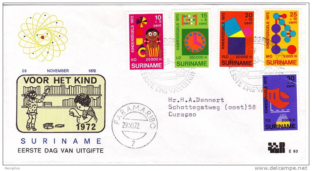 1972  Kinderrzegels   E93  FDC - Suriname ... - 1975