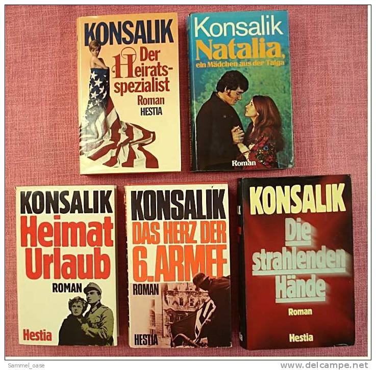 5 Konsalik Bücher - gebundene Ausgaben - Die strahlenden Hände , Das Herz der 6. Armee