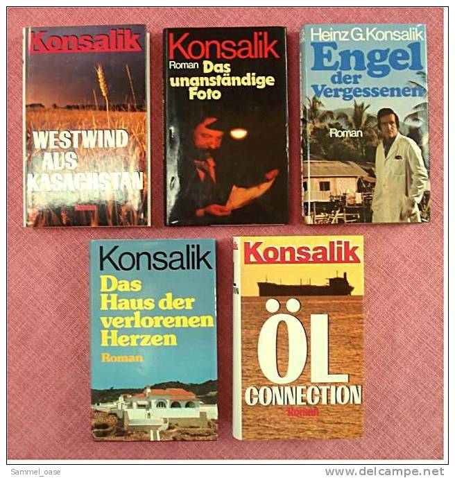 5 Konsalik Bücher - gebundene Ausgaben - Öl Connection , Westwind aus Kasachstan