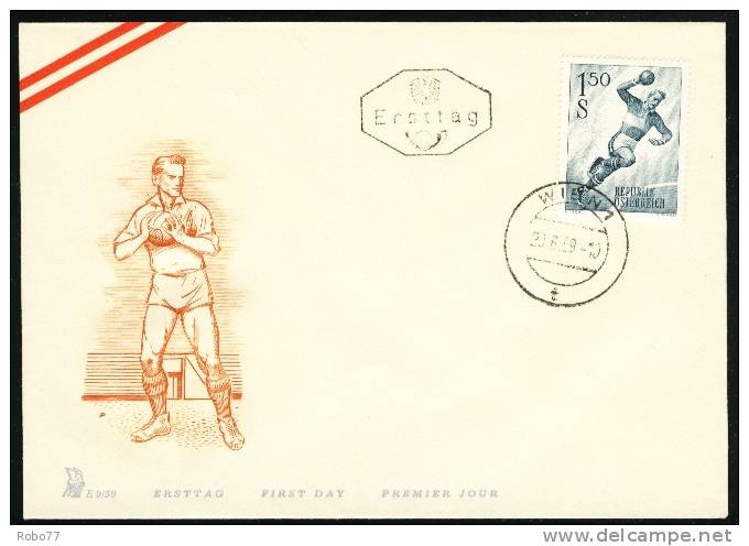 1959 Austria FDC Cover. Handball. (V01328) - Handball