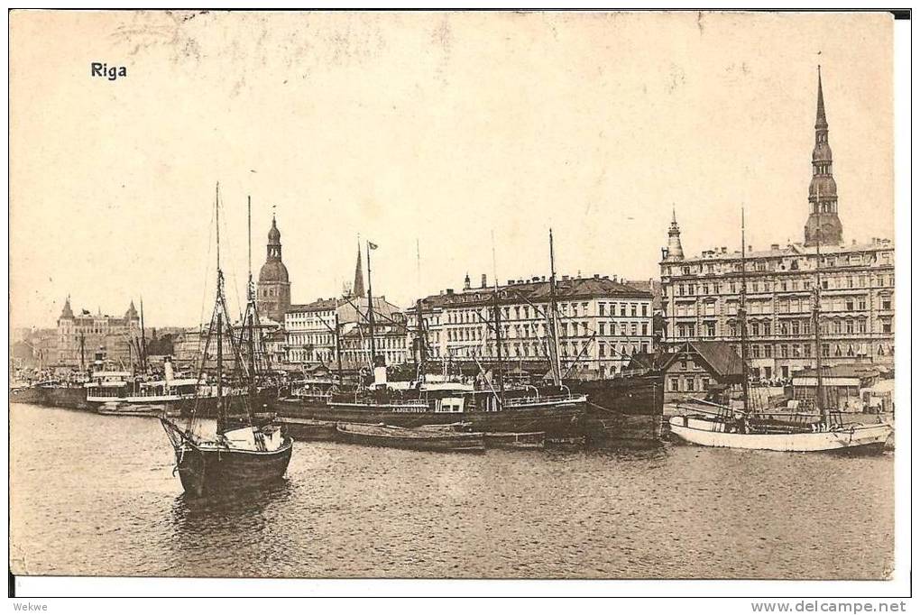 Let088/ Riga An Der Wasserfront 1917 (Feldpost) - Lettonie