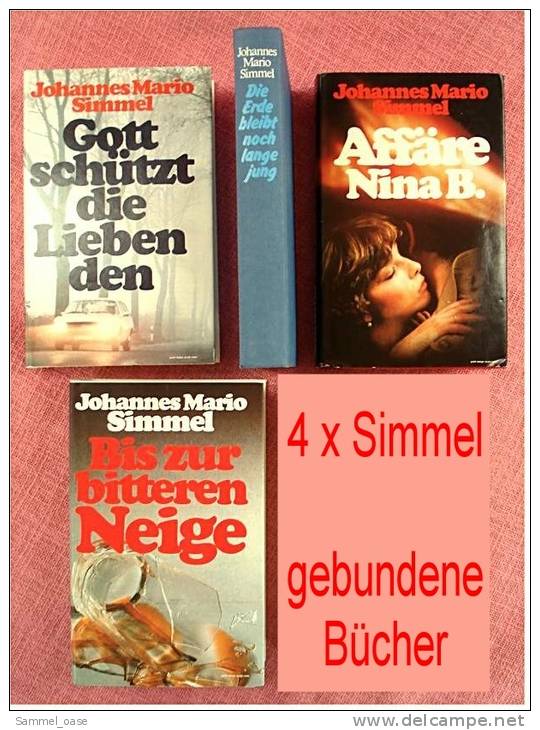 4 Johannes Mario Simmel Bücher - Gebundene Ausgaben - Gott Schützt Die Liebenden , Affäre Nina B. - Empaques