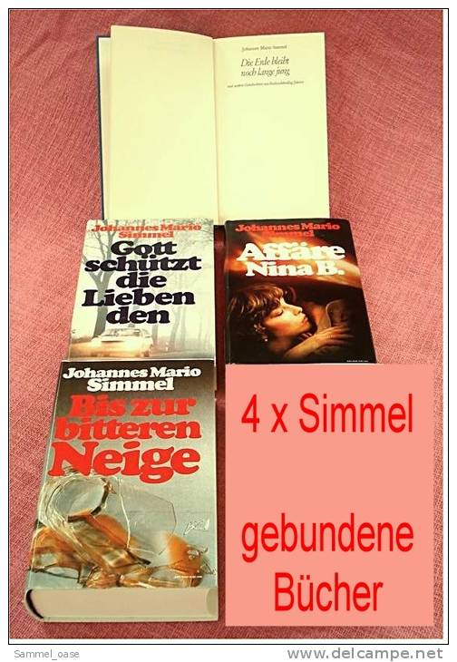 4 Johannes Mario Simmel Bücher - Gebundene Ausgaben - Gott Schützt Die Liebenden , Affäre Nina B. - Packages
