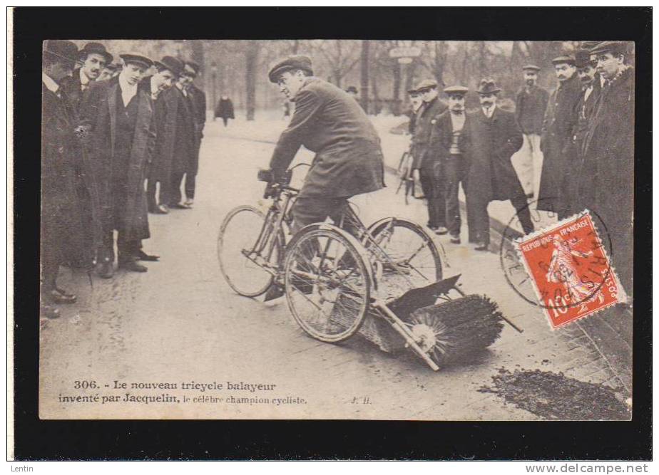 Paris - Invention - Le Tricycle Balayeur Inventé Par Le Celebre Champion Cycliste Jacquelin - Autres & Non Classés