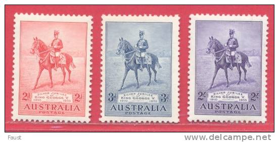1935 ** (sans Charn., MNH, Postfrish)  Yv 102/4  Mi 129/1  SG 156/8  Silver Jubilee - Mint Stamps