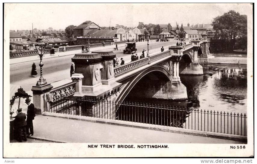 RPPC: NEW TRENT BRIDGE, NOTTINGHAM ~ ANIMATED ~ Pu1928 - Nottingham
