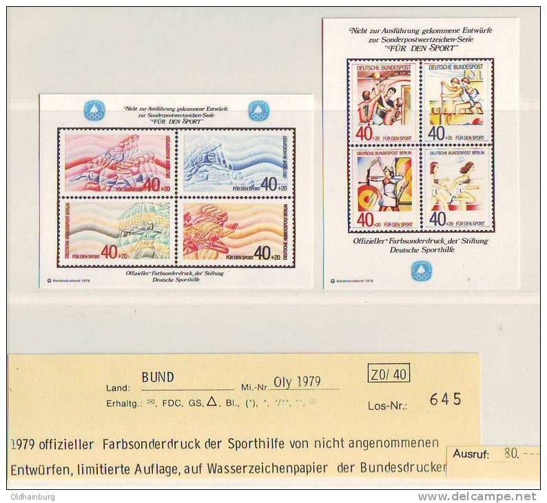 377d: Farbsonderdruck Sporthilfe 1979 - Variétés Et Curiosités