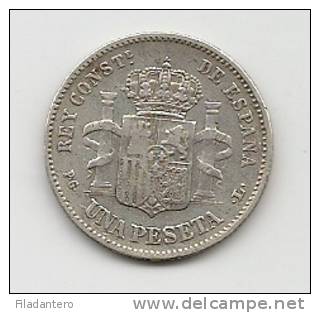 ALFONSO XIII  1 PESETAS  1893     *18/93      NL222 - Sammlungen