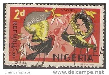 NIGERIA  - 1965 WEAVER BIRDS 2d USED  SG 222 - Nigeria (1961-...)