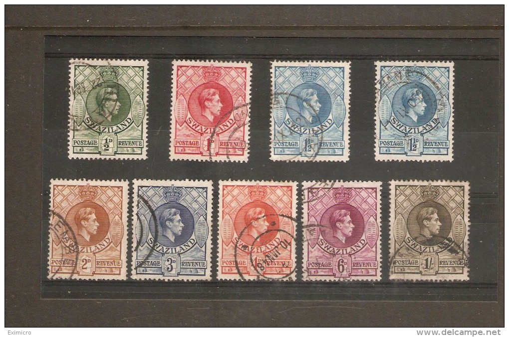 SWAZILAND 1938-54 PERF 13½ X 14 AND PERF 14 VALUES TO 1s BETWEEN SG28a And SG35a FINE USED Cat £20.55 - Swaziland (...-1967)