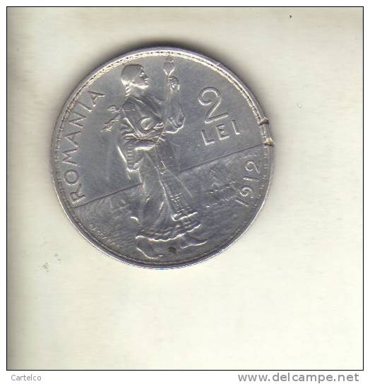 2 Lei 1912 Silver Coin - Romania