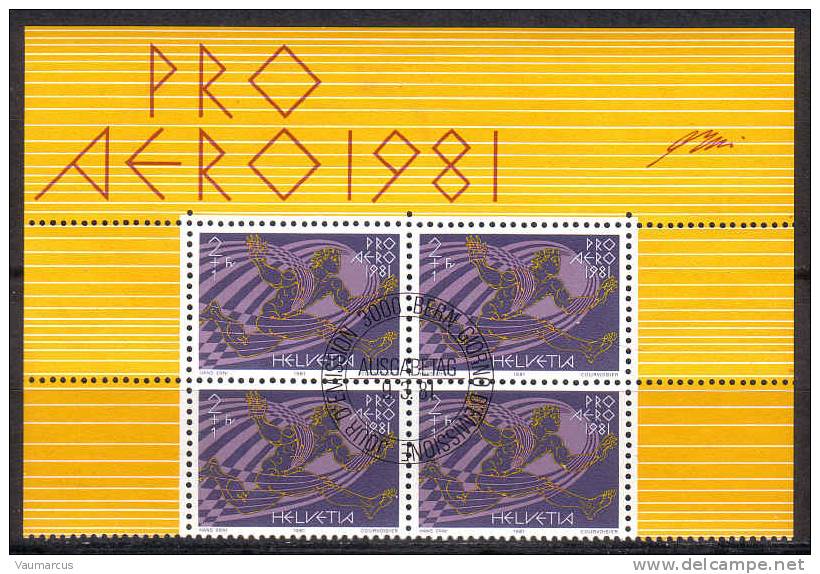 Zu 48 / Mi 1196 / YT 48 Bloc De 4 Obl. 1er Jour SBK 10,- - Used Stamps