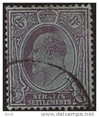 STRAITS SETTLEMENTS 1904 8c KEVII SG 131 U WW121 - Straits Settlements