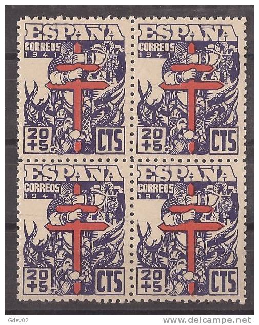 ES949-A590TRO-CG.España.   Spain   Spagne.PRO TUBERCULOSOS 1941   (Ed 949**BL4) Sin Charnela. MAGNIFICA. - Otros & Sin Clasificación