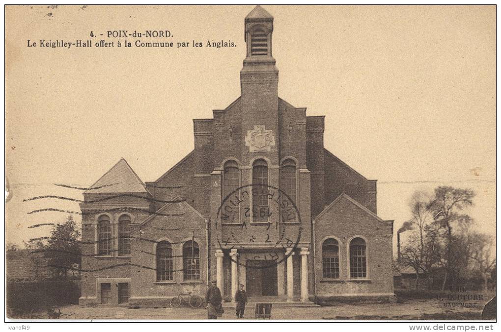 59  - POIX DU NORD  - CPA - Le Keighley Hall Offert à La Commune Par Les Anglais - Circulée 1932 - Autres & Non Classés