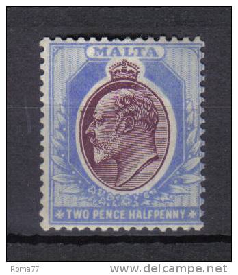 AP885 - MALTA 1903 - 2 1/2  Cent  *  Mint . Crown CA - Malta (...-1964)