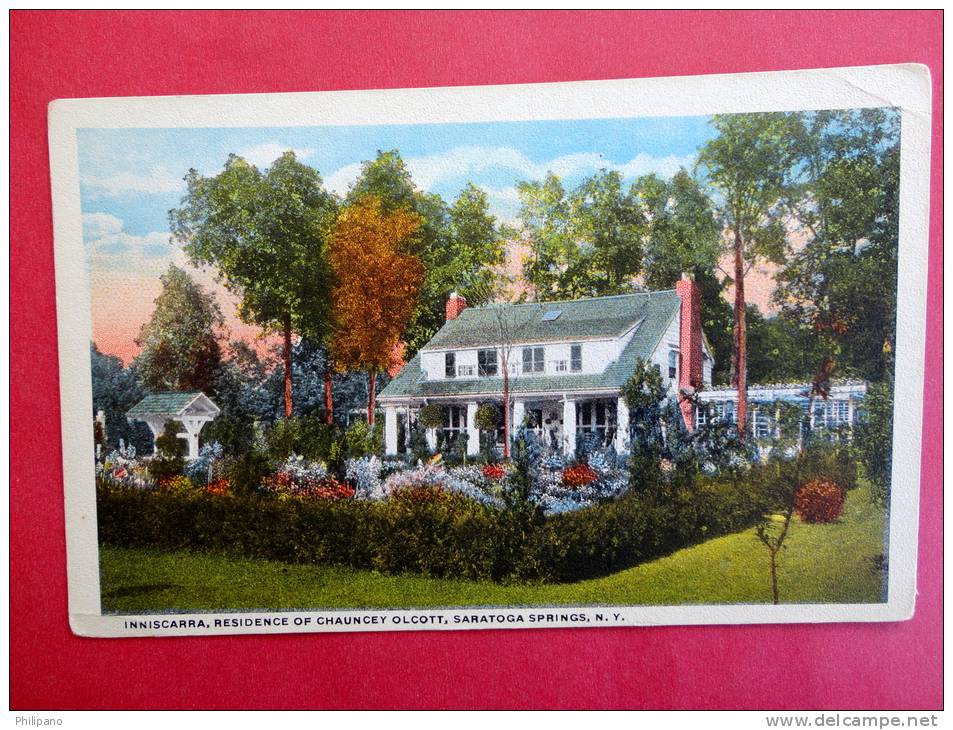 - New York > Saratoga Springs   Residence Of Chauncey Olcott  Vintage Wb-        ---------------- Ref  464 - Saratoga Springs