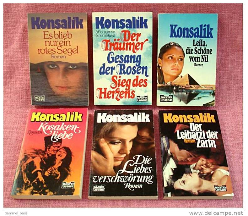 6 Konsalik Taschenbücher = 8 Romane , Der Träumer - Gesang Der Rosen - Sieg Des Herzens - Bücherpakete