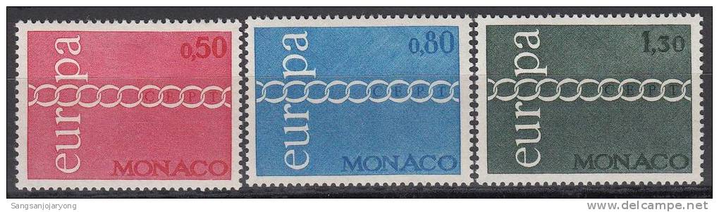 Europa, Monaco Sc797-9 Fraternity, Cooperation, Common Effort, MH (Hinged) - 1971